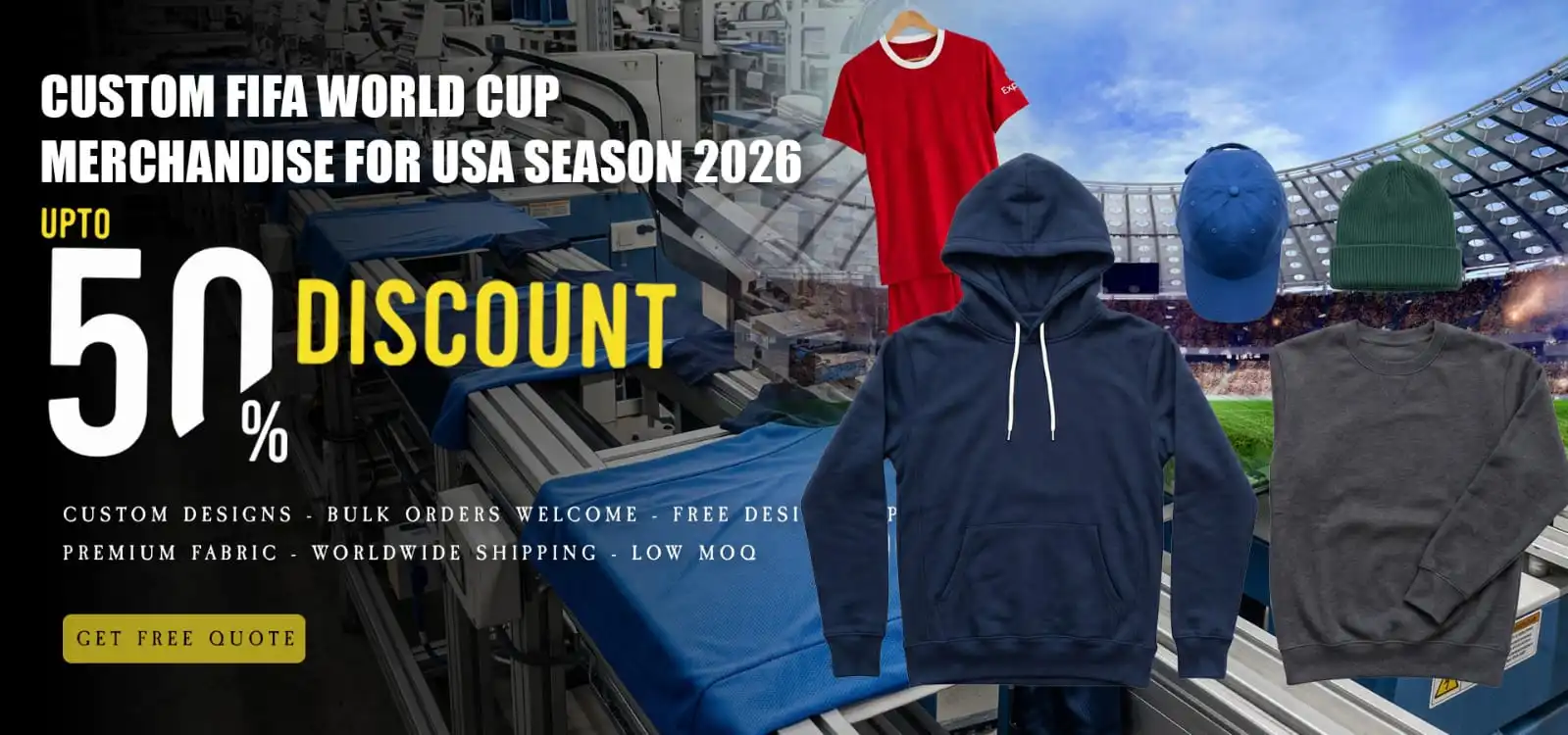 Custom fifa World Cup merchandise 2026 USA